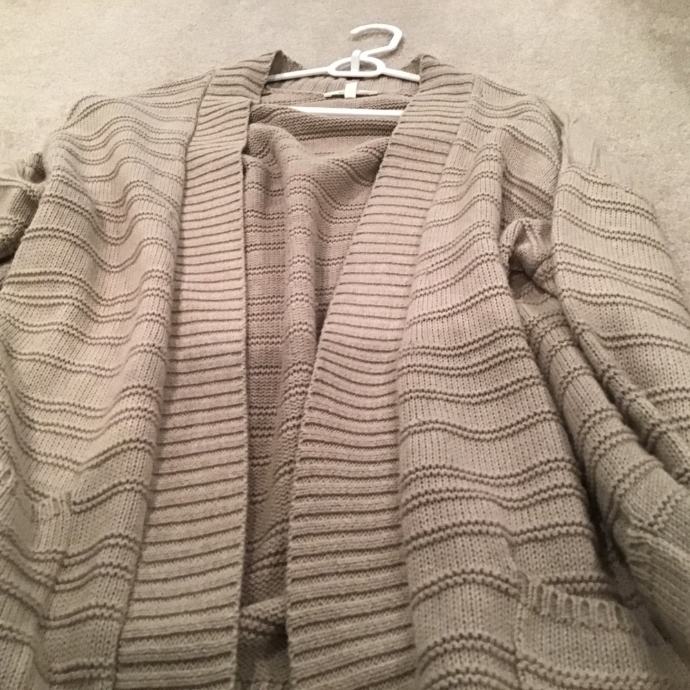 Splendid tan cotton long open cardigan size L